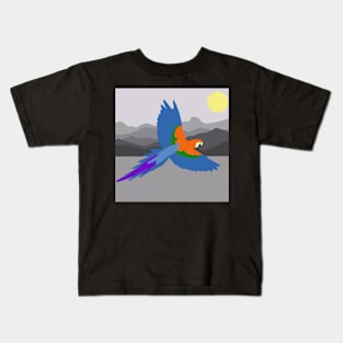 Parrot flying Kids T-Shirt